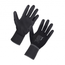 Supertouch Electron PU Coat Nylon Work Gloves Black Medium
